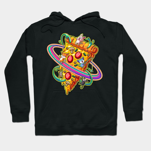 Pizza Cats Planet Hoodie by Cuteskull